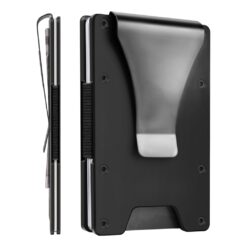 Portefeuille homme minimaliste en aluminium à pince à billets, vue principale