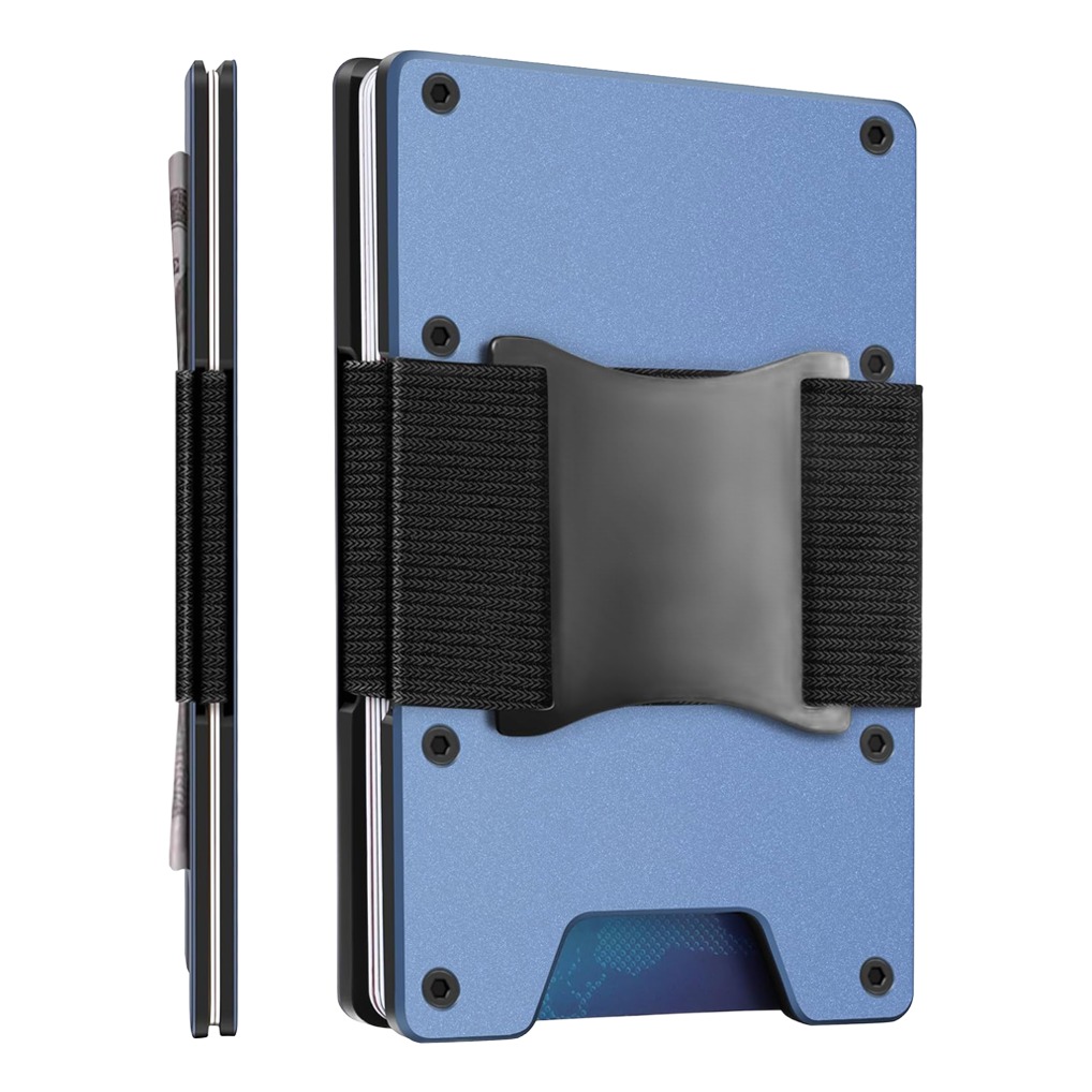 Portefeuille homme minimaliste en aluminium à pince à billets 4 Portefeuille homme minimaliste en aluminium à pince à billets, detail