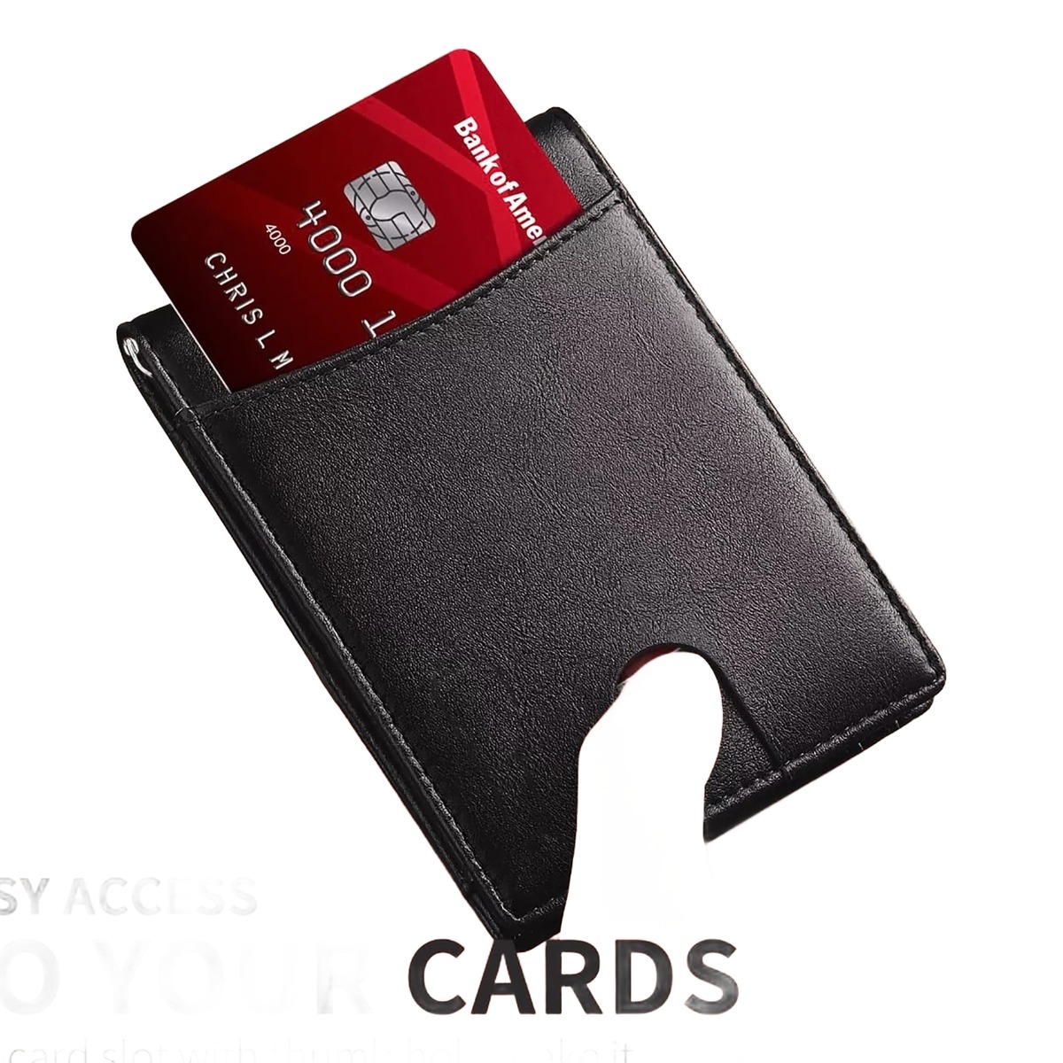 Portefeuille homme pince à billets, blocage RFID et accès rapide 4 Portefeuille homme pince à billets, blocage RFID et accès rapide, detail