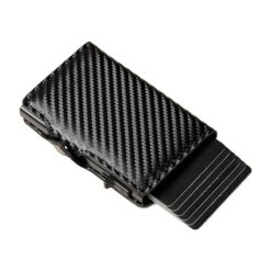Portefeuille homme porte-cartes automatique texture carbone, anti RFID, vue principale