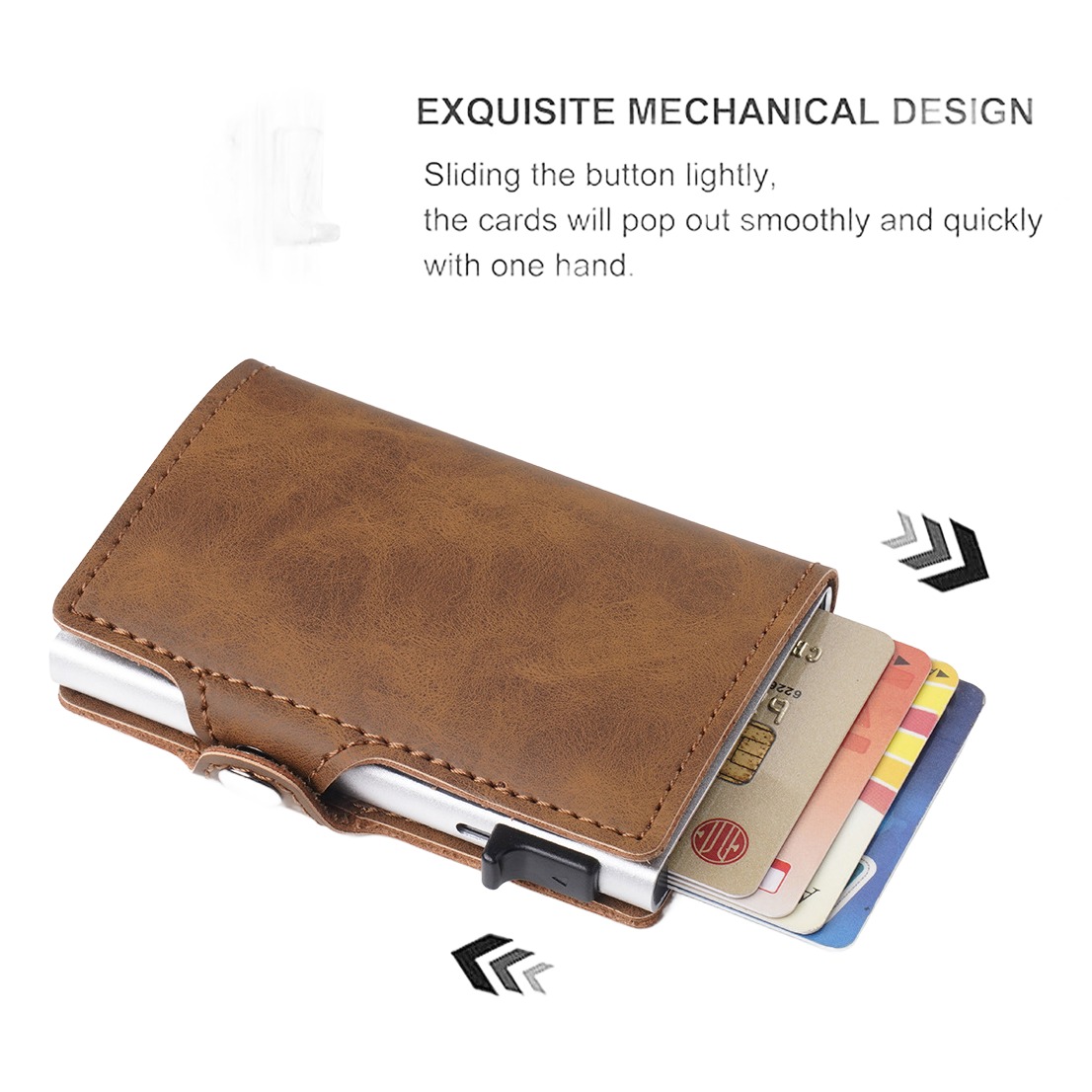 Portefeuille homme porte-cartes automatique texture carbone, anti RFID 4 Portefeuille homme porte-cartes automatique texture carbone, anti RFID, detail