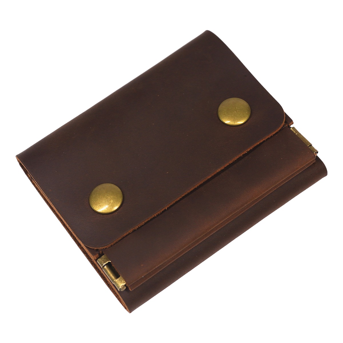 Portefeuille homme trois volets en cuir Crazy Horse, poche à monnaie 1 Portefeuille homme trois volets en cuir Crazy Horse, poche à monnaie, vue principale