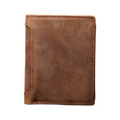 Portefeuille homme vertical en cuir de vache Crazy Horse, vue principale