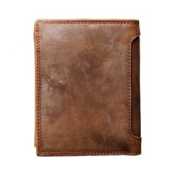 Portefeuille homme vertical en cuir de vache Crazy Horse, vue de trois quarts