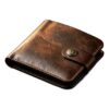 Portefeuille homme vintage en cuir de vache à bouton pression, vue principale