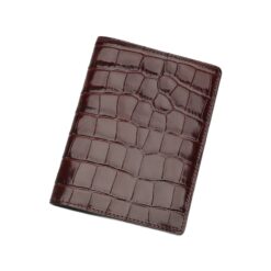 Protège passeport cuir de vache gaufré façon crocodile, vue principale