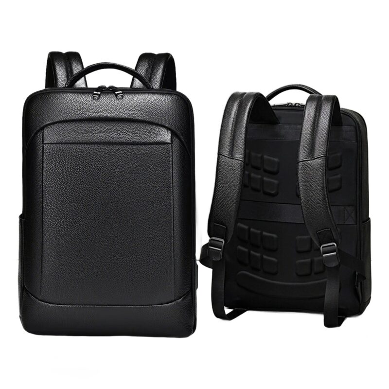 Sac à dos cuir noir homme, format fin pour ordinateur 15,6 pouces, vue principale