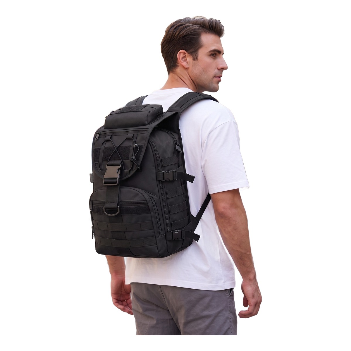Sac à dos tactique homme 35 litres en polyester, sangles Molle 1 Sac à dos tactique homme 35 litres en polyester, sangles Molle, vue principale
