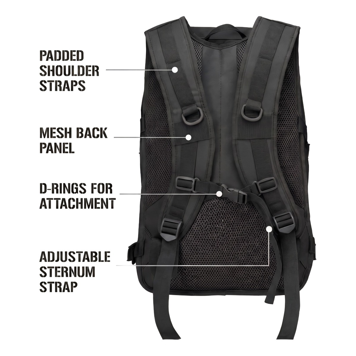 Sac à dos tactique homme 35 litres en polyester, sangles Molle 2 Sac à dos tactique homme 35 litres en polyester, sangles Molle, vue de trois quarts