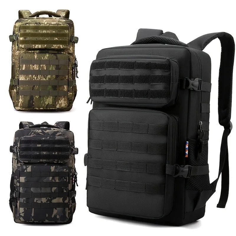 Sac à dos tactique homme en nylon à sangles Molle, trois coloris 3 Sac à dos tactique homme en nylon à sangles Molle, trois coloris, vue de face