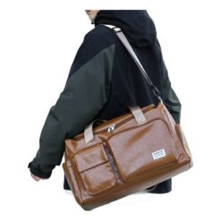 Sac de voyage homme avec compartiment chaussures, cuir PU, vue principale
