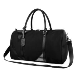 Sac polochon homme noir, deux tailles, anses et bandoulière, vue principale