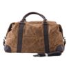 Sac week end homme en toile cirée, anses et coins en cuir, vue principale