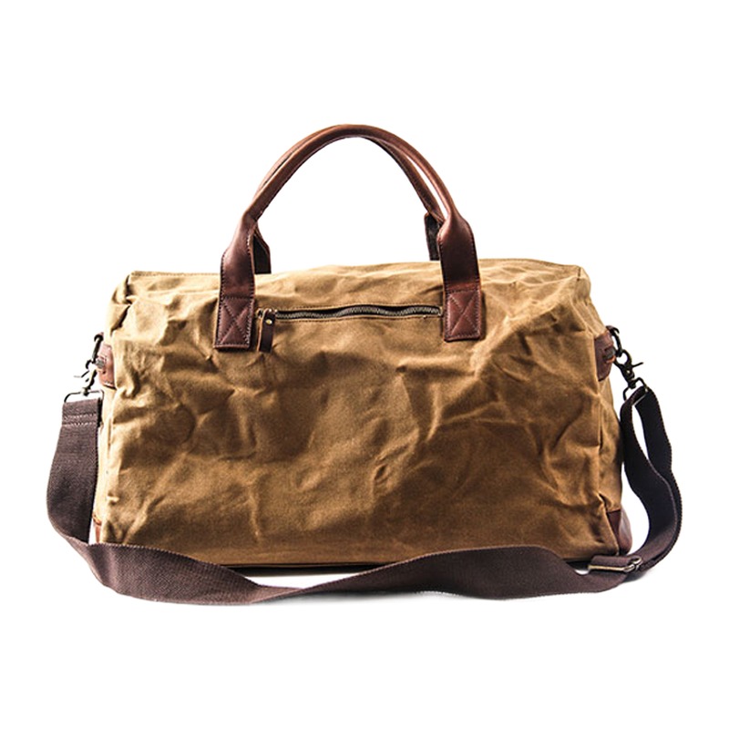 Sac week end homme en toile cirée et cuir Crazy Horse, 55 cm 1 Sac week end homme en toile cirée et cuir Crazy Horse, 55 cm, vue principale
