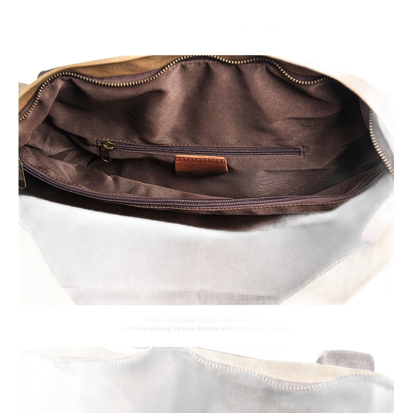Sac week end homme en toile cirée et cuir Crazy Horse, 55 cm 6 Sac week end homme en toile cirée et cuir Crazy Horse, 55 cm, vue de profil