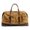 Sac week end homme vintage en toile cirée, fond en cuir, vue principale