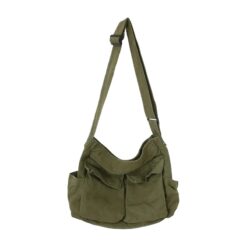 Sacoche bandoulière homme en toile, grande besace multipoche, vue principale