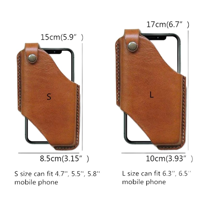 Sacoche ceinture homme étui téléphone vintage en cuir PU 5 Sacoche ceinture homme étui téléphone vintage en cuir PU, vue arriere
