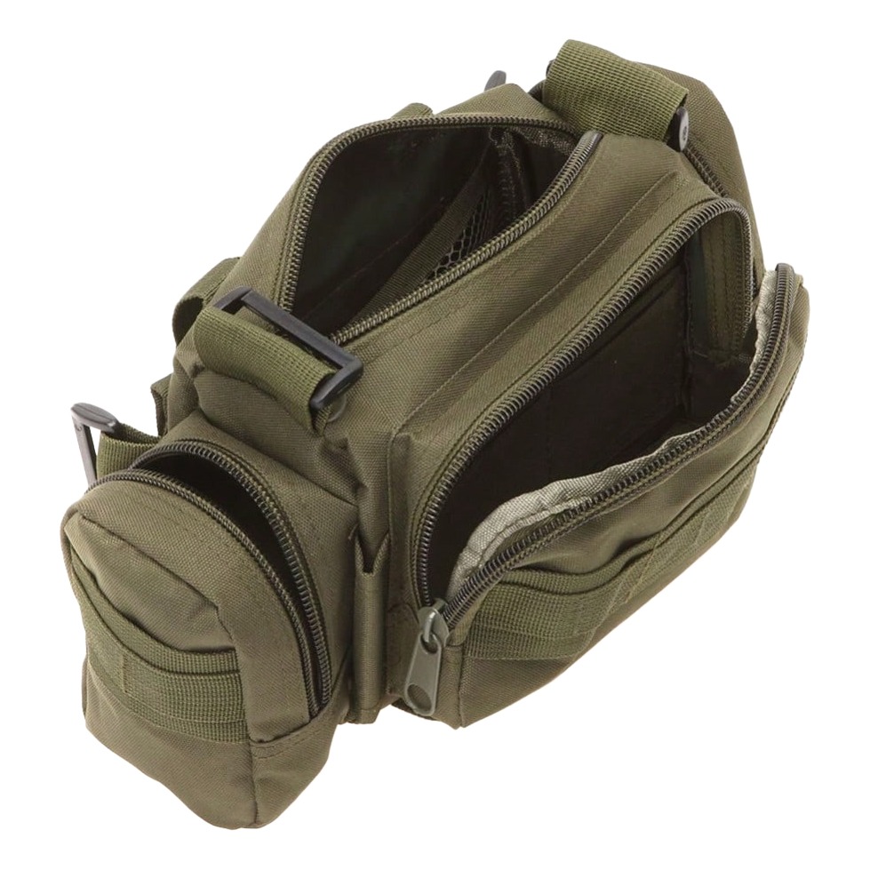 Sacoche ceinture homme tactique en nylon, portée taille ou épaule 1 Sacoche ceinture homme tactique en nylon, portée taille ou épaule, vue principale