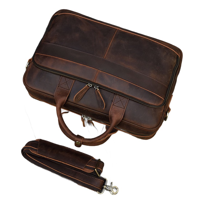 Sacoche ordinateur homme cuir Crazy Horse, porte-documents 15,6 pouces 4 Sacoche ordinateur homme cuir Crazy Horse, porte-documents 15,6 pouces, detail
