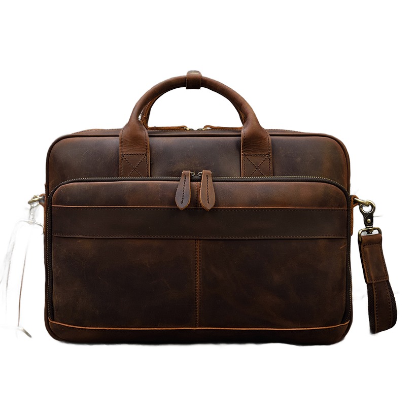 Sacoche ordinateur homme cuir Crazy Horse, porte-documents 15,6 pouces 6 Sacoche ordinateur homme cuir Crazy Horse, porte-documents 15,6 pouces, vue de profil