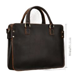 Sacoche ordinateur homme en cuir de vache, porte-documents 39 ou 43 cm, vue de trois quarts