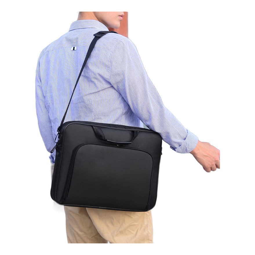 Sacoche ordinateur homme noire pour portable de 15,6 pouces 5 Sacoche ordinateur homme noire pour portable de 15,6 pouces, vue arriere