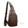 Sacoche poitrine homme cuir gaufré façon croco, sangle élargie, vue principale