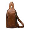 Sacoche poitrine homme en cuir de cheval véritable, style vintage, vue principale