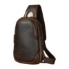 Sacoche poitrine homme en cuir véritable avec port USB, deux tailles, vue principale
