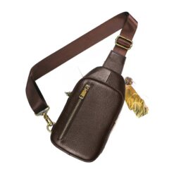 Sacoche poitrine homme en cuir véritable, petit ou grand format, vue principale