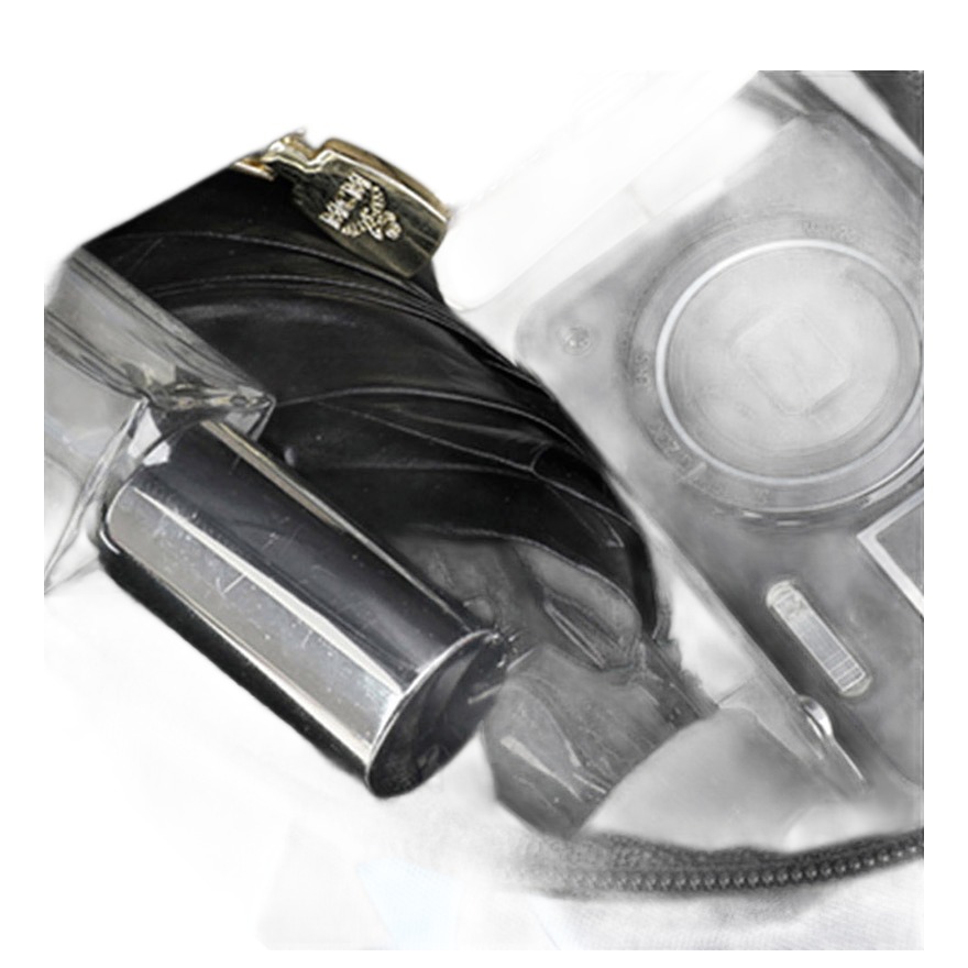 Sacoche poitrine homme en nylon noir à motif géométrique 6 Sacoche poitrine homme en nylon noir à motif géométrique, vue de profil