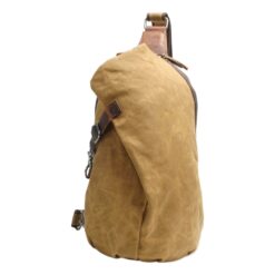 Sacoche poitrine homme en toile cirée et garnitures cuir, style vintage, vue principale