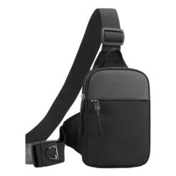 Sacoche poitrine homme noire en tissu Oxford, deux tailles, vue principale