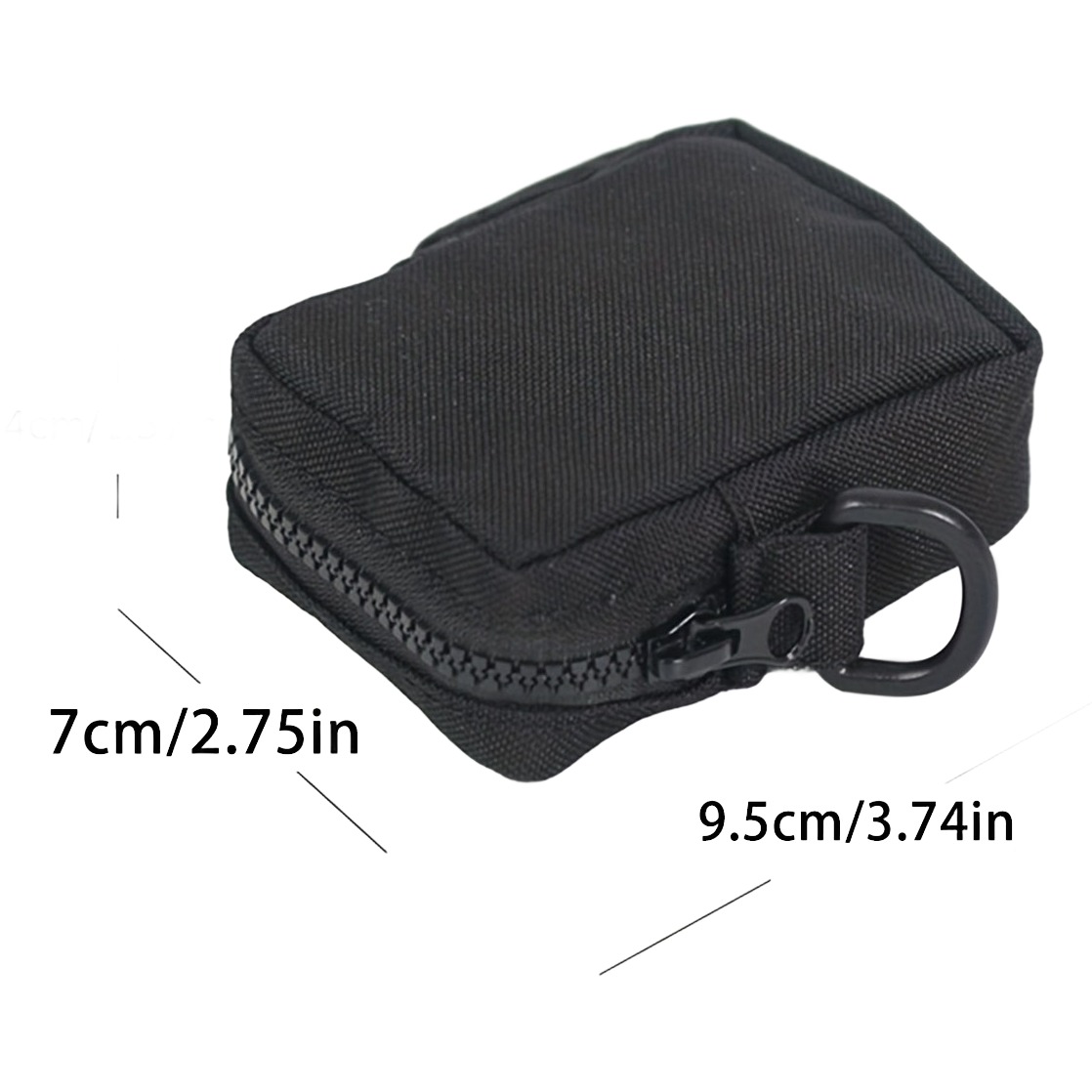 Sacoche tactique homme mini pochette EDC zippée, toile Oxford 6 Sacoche tactique homme mini pochette EDC zippée, toile Oxford, vue de profil