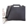 Tote bag homme plat en cuir PU à poignée découpée, 34 x 27 cm, vue principale