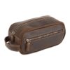Trousse de toilette homme cuir Crazy Horse, poche zippée et poignée, vue principale