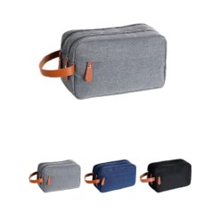 Trousse de toilette homme en tissu, double compartiment, vue principale